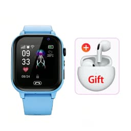 Lenovo New Upgrade 4G Kids Smart Watch GPS Tracker Video Call Sim Card SOS HD Camera Waterproof for Boys Girls with Earphone