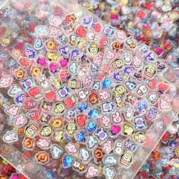 100 Mini BT21 Acrylic Plate DIY Accessories for Decorating Cute Fridge Magnets Phone Case Materials Anime Cartoon Gifts and Toys