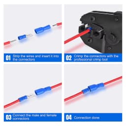 Automotive Insulated Electrical Wire Connector Kit Assorted Male Female Spade Ring Fork Butt Crimp Terminals Lugs Set for Cable