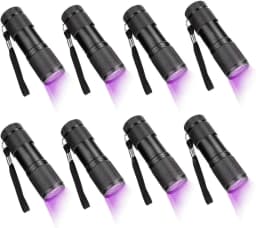 1-8PCS 395nm UV Flashlight 9/12LED Curing Light Ultraviolet Light Blacklight Detector for Pet Urine Scorpion Jewellry Inspection