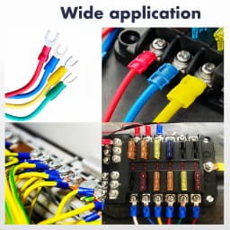 100Pcs U-Type Fork Spade Wire Connectors Insulated Crimp Terminals #8 22-10 AWG for Automotive Marine Industrial Wiring Repair