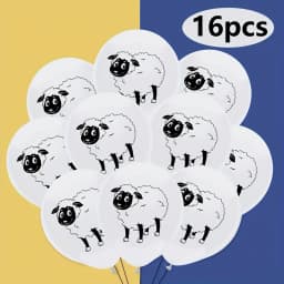 16Pcs printing design sheep balloon party sheep print latex balloon decoration for Feast party decoration for Circular