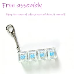 /LED free assembly keyboard keychain Fidget toy crystal clicker sensory toy stress relief keyboard keychain adult children's toy