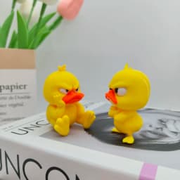 3D Angry White Eyed Funny Duck,Printing Angry Yellow Duck Statue, Humorous Indoor/outdoor Home Decoration and Car Decoration