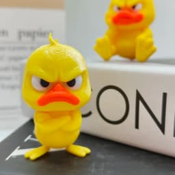 3D Angry White Eyed Funny Duck,Printing Angry Yellow Duck Statue, Humorous Indoor/outdoor Home Decoration and Car Decoration