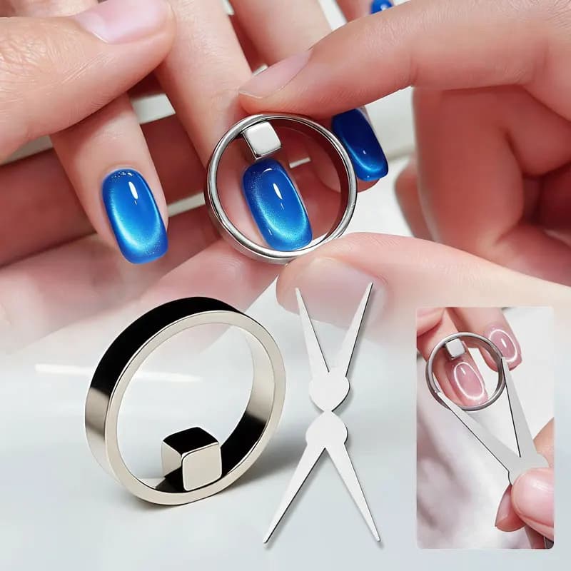 Black Hole Shape Cat Eye Nail Art Magnet Suck Hollow Cat Eye Nail Art Effect Magnet Ring DIY Manicure Magnetic Auxiliary Tool