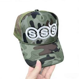 SSS Devil Horn Summer Travel Peaked Baseball Cap Men's Embroidery Hip-Hop Cap Style Sun Visor Adjustable Trucker Mesh Cap