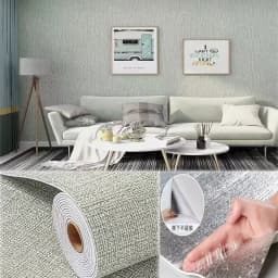 50cmX2.8/10m Self-adhesive Colorful Wall Sticker Linen 3D Foam Thickened Waterproof Wallpaper Renovation Wallpaper Wall Stickers
