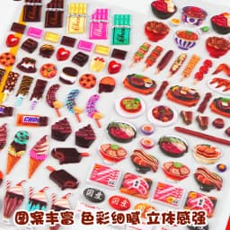 Japanese Sushi Food Cake 3D Puffy Foam Stickers Cute Cartoon Waterproof Decals for Girls DIY Craft Phone Decor Gifts