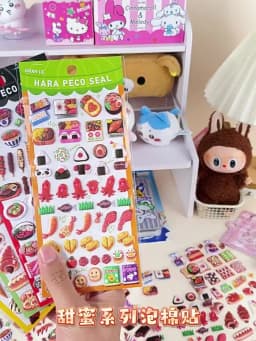 Japanese Sushi Food Cake 3D Puffy Foam Stickers Cute Cartoon Waterproof Decals for Girls DIY Craft Phone Decor Gifts