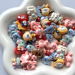 BT21 Bead Cartoon Bead Resin Bts Straight Hole Bead DIY Mobile Phone Chain Pendant Accessories LINE FRIENDS