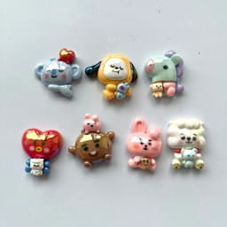 BT21 Bead Cartoon Bead Resin Bts Straight Hole Bead DIY Mobile Phone Chain Pendant Accessories LINE FRIENDS