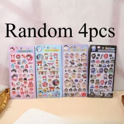 Kawaii Japanese Sumo Ninja Cartoon 3D Crystal Relief Stickers Creative Girl Phone Case Decoration Birthday Gift Accessories S