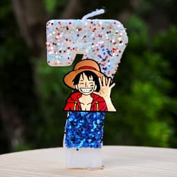 Hot One Piece Theme Candle Number 0-9 Luffy Candle Cake Decoration Birthday Party for Kids Baby Shower Toy Gifts
