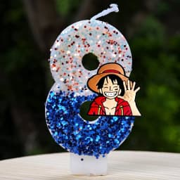 Hot One Piece Theme Candle Number 0-9 Luffy Candle Cake Decoration Birthday Party for Kids Baby Shower Toy Gifts