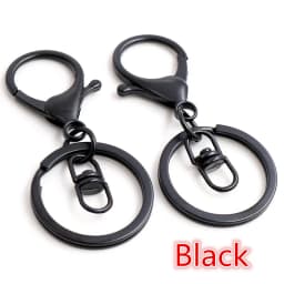 5pcs/lot 30mm Key Ring Long 70mm Popular classic 11 Colors Plated lobster clasp key hook chain jewelry making for keychain