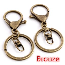 5pcs/lot 30mm Key Ring Long 70mm Popular classic 11 Colors Plated lobster clasp key hook chain jewelry making for keychain