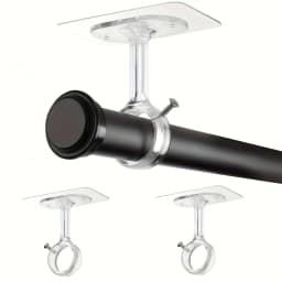 2/4/6/8Pcs Self Adhesive Curtain Rod Bracket No Drill Heavy Duty Ceiling Mount Hook Holder For Bedroom Wardrobe Window