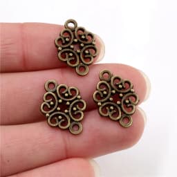 20x13mm 20pcs Antique Silver Plated/Bronze/Black Plated Flower Style Connector Handmade Charms Pendant:DIY for bracelet necklace