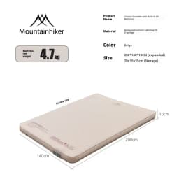 Thickened sponge pad, portable outdoor mattress, with integrated air pump for inflation and deflation, self-inflating mattress
