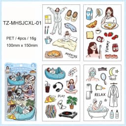 JIANWU Good Collection Book Series Vintage Life Character Landscape Material Collage PET Sticker Creative DIY Journal Stationery