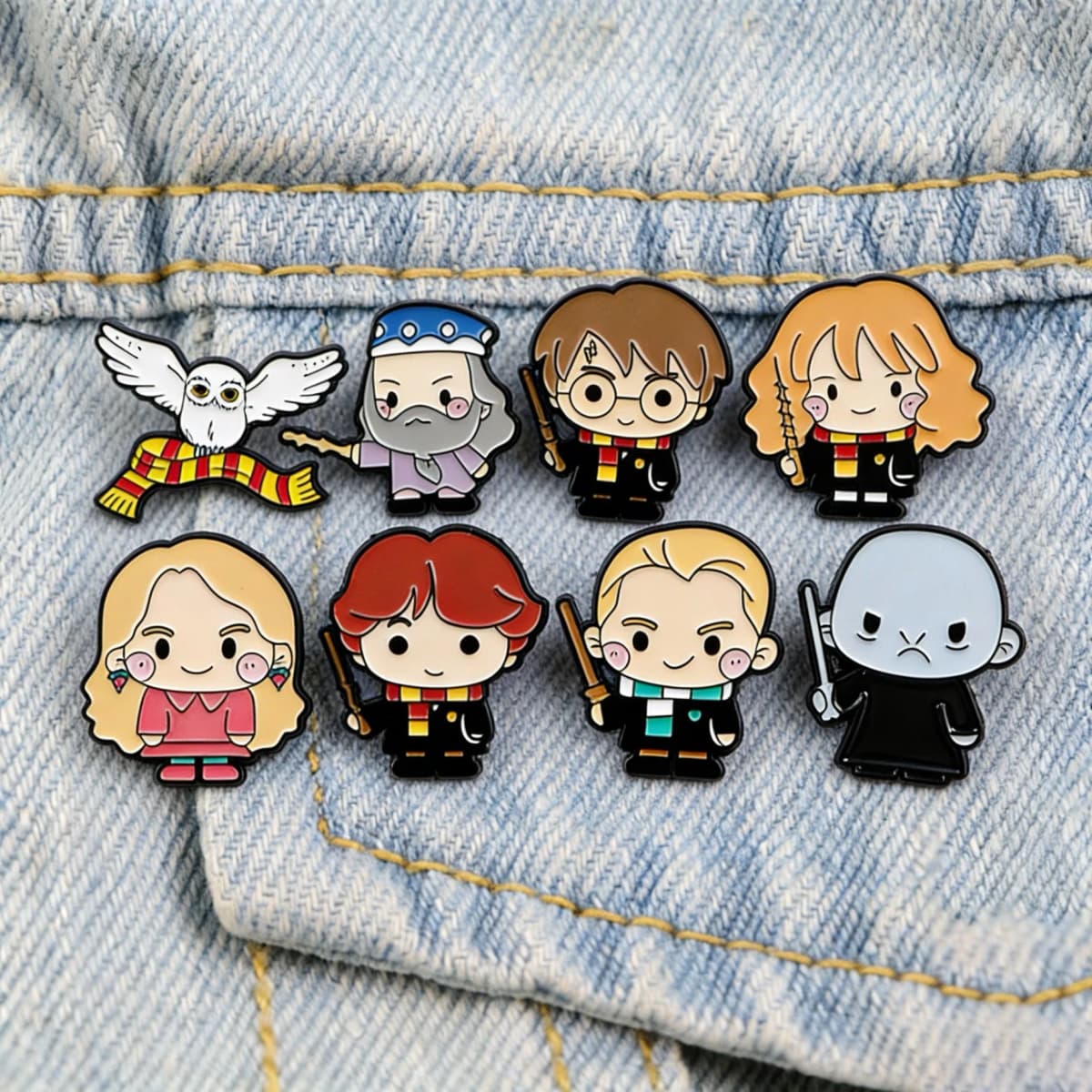 Cute Student Enamel Pins Wizard Brooch Lapel Badge for Backpacks Jackets Hats Bags Fashion Jewelry Movie Fans Gift