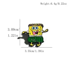 6pcs SpongeBob Enamel Pin Set Cartoon Brooches Metal Badges for Backpack Clothing Jewelry Collection Holiday Gift for Friends