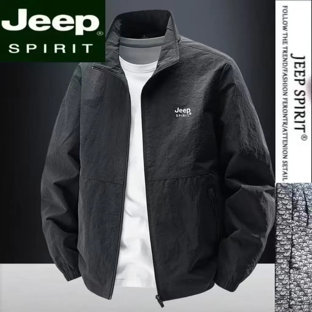 2026 Jeep Spirit Stand-up Collar Jacket, a large-size informal workwear suitable for spring and autumn, a windproof outdoor spor
