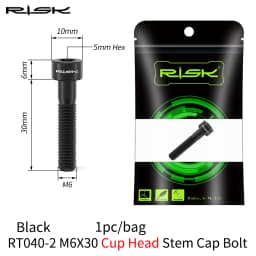 RISK 1PCS M6x30 M6x35 M6x40 M6x50mm Bicycle Headset Bolts Titanium Stem Cap Screws for Mountain MTB Road Bike M6*30/35/40/50mm