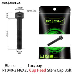 RISK 1PCS M6x30 M6x35 M6x40 M6x50mm Bicycle Headset Bolts Titanium Stem Cap Screws for Mountain MTB Road Bike M6*30/35/40/50mm