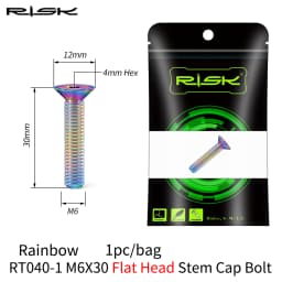 RISK 1PCS M6x30 M6x35 M6x40 M6x50mm Bicycle Headset Bolts Titanium Stem Cap Screws for Mountain MTB Road Bike M6*30/35/40/50mm
