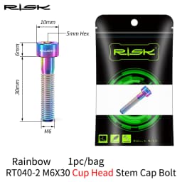 RISK 1PCS M6x30 M6x35 M6x40 M6x50mm Bicycle Headset Bolts Titanium Stem Cap Screws for Mountain MTB Road Bike M6*30/35/40/50mm
