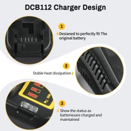 DCB112 Lithium Battery Charger - Suitable for 10.8V, 12V, 14.4V, 18V, 20V DCB Series Lithium-ion Batteries