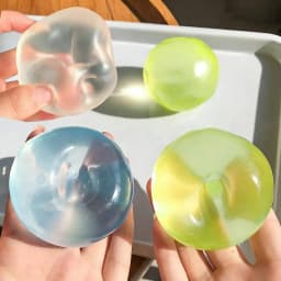 Transparent Mochi Squishy Decor Slow Rising TPR Fidget Squeeze Prop with Coconut Oil Texture Super Soft Comfort for Adults
