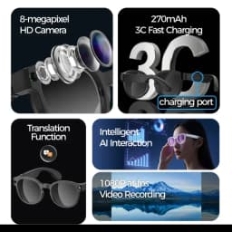 Xiaomi AI Smart Glasses AI Translation 8MP HD Camera 4K Shooting Image Bluetooth Call Recording Music Smart Sunglasses 2026