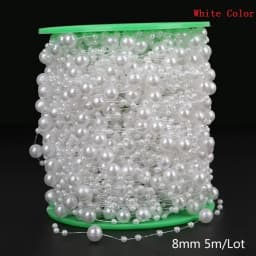 ABS Imitation Ivory Pearl Bead Chain Line Cord Thread Trim for DIY Wedding Party Decoration & Jewelry Findings Craft Accessories