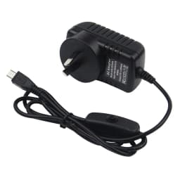 5V 3A Raspberry Pi 3B+ 3B Power Supply with Switch Button Power Adapter Micro USB Port for Pi Zero 2 W Orange Pi Zero 3 LTS