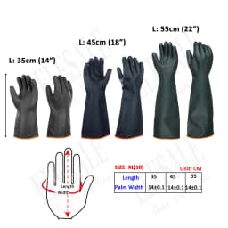 14"-22" Heavy Duty Chemical Resistant Rubber Gloves Acid Oil Resistant Latex Gloves For Home Industry Work Safety Gloves