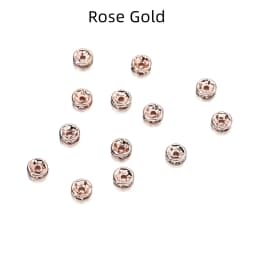50/100pcs 4 6 8 10mm Gold Color Rhinestone Rondelles Crystal Bead Loose Spacer Beads for DIY Jewelry Making Accessories Supplies