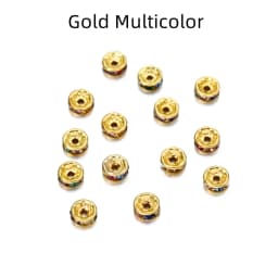 50/100pcs 4 6 8 10mm Gold Color Rhinestone Rondelles Crystal Bead Loose Spacer Beads for DIY Jewelry Making Accessories Supplies