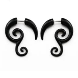 Showlove-2pcs Acrylic Fake Cheater Twist Spiral Ear Taper Gauges Expander Earring plug Body piercing jewelry