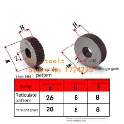2PCS High Speed Steel 0.6mm/0.8mm/1.0mm/1.2mm/1.5mm/1.8mm/2.0mm Pitch Tool Straight /Diagonal Coarse Knurl Wheel Knurling Roller