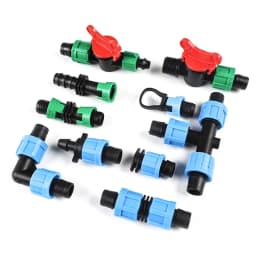 5-15pcs 16mm Drip Tape Valve Micro Irrigation Watering Save Labyrinth Type Joints Valve Connect to 16mm Drip Tape Hose