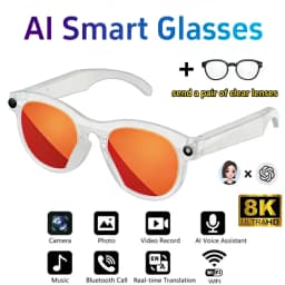 Lenovo 8KHD AI Camera Translation Glasses 1200MP Photochromic Smart Glasses Bluetooth Calling Photo Video ChatGPT Music for Men