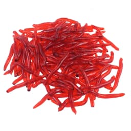 50 or 100 Pcs Shrimp Smell Red Worm Soft Lure 3.5cm Lifelike Earthworm Salt Additive Tackle Artificial Insect Bait for Bass Carp