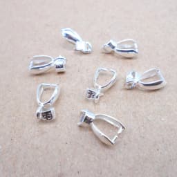 925 Sterling Silver 10PCS Lot Size S-M-L Handmade Jewelry Findings 925 Stamped Silver Bail Connector Bale Pinch Clasp Pendant