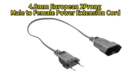 European 2Prong Male to Female Power Extension Cord, VDE Certificated Copper Cable 0.5m/1m/2m/3m/4m/5m
