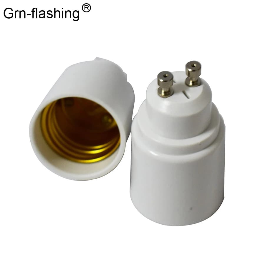 GU10 to E27 Bulb Base Adapter Bi-Pin Connector to Edison Screw Light Socket Converter Heat Resistant Up to 200℃ No Fire Hazard