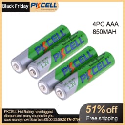2/4/8/12/28/50Pcs PKCELL AAA Battery 3A 1.2V Ni-MH AAA Rechargeable Battery Batteries Low Self Discharging AAA Batteries 850mAh