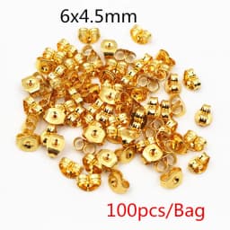 50-100pcs/lot Gold Stainless Steel Earring Studs Blank Post Base Pins With Earring Plug Findings Ear Back For DIY Jewelry Making